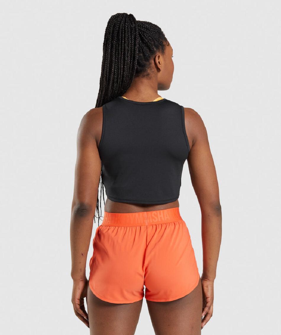 Camiseta Tirantes Gymshark Entrenamiento Crop Mujer Negras | CO 2358UZG